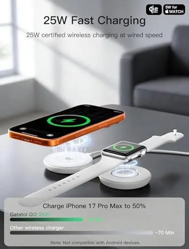 Close look at the 2 in 1 Magnetic Wireless Charger, Qi2 25W Fast Charging build quality