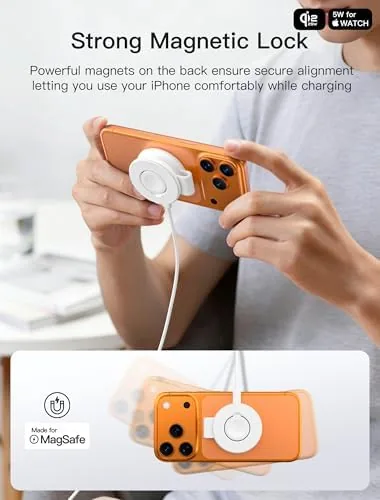 The 2 in 1 Magnetic Wireless Charger, Qi2 25W Fast Charging in real use