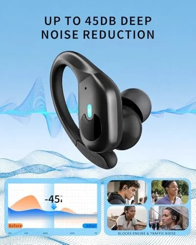 Close look at the Active Noise Cancelling Ear Buds Wireless Earbuds 90H Playtime Bluetooth build quality