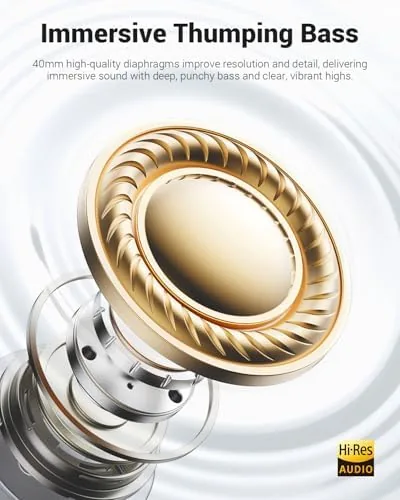 Another view of the Wentronic Y01 Wireless Noise Canceling Headphones Bluetooth 5.3 Over Ear
