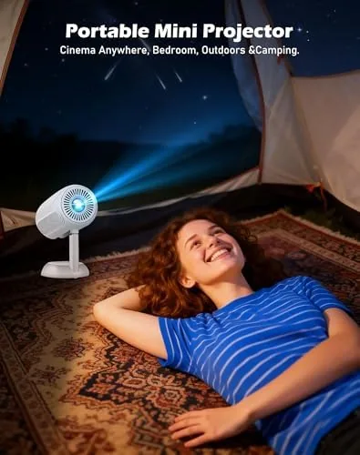 The 【3D TOF Auto Focus & Built-in Android apps】VGKE Mini Projector in real use