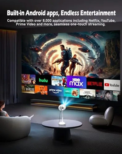 Another view of the 【3D TOF Auto Focus & Built-in Android apps】VGKE Mini Projector