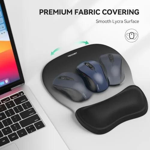 The TECKNET Gel Ergonomic Mouse Pad with Wrist Rest, Non-Slip PU in real use