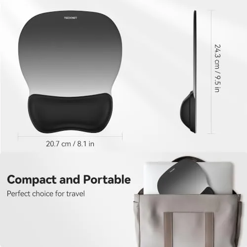 The TECKNET Gel Ergonomic Mouse Pad with Wrist Rest, Non-Slip PU compared in context