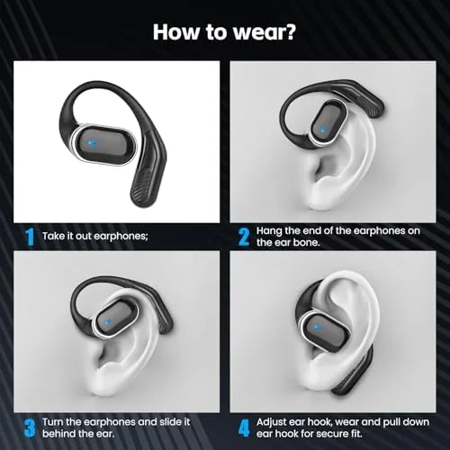 The Open Ear Wireless Earbuds Bluetooth Headphones, 80H Playtime Stereo Ear in real use