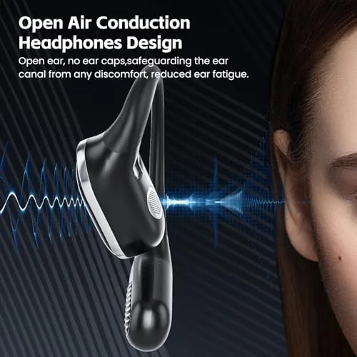 Another view of the Open Ear Wireless Earbuds Bluetooth Headphones, 80H Playtime Stereo Ear