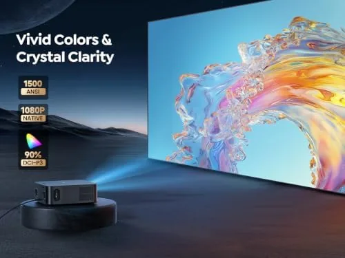 A 4K movie scene projected with vivid colors