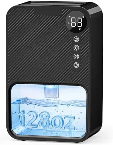 Dehumidifier,128oz Visible Water Tank 1000 sq.ft Dehumidifier for Home - Quiet Portable Unit with Review: Tested and Rated