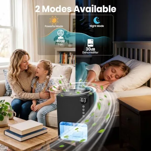 Another view of the Dehumidifier,128oz Visible Water Tank 1000 sq.ft Dehumidifier for Home , 