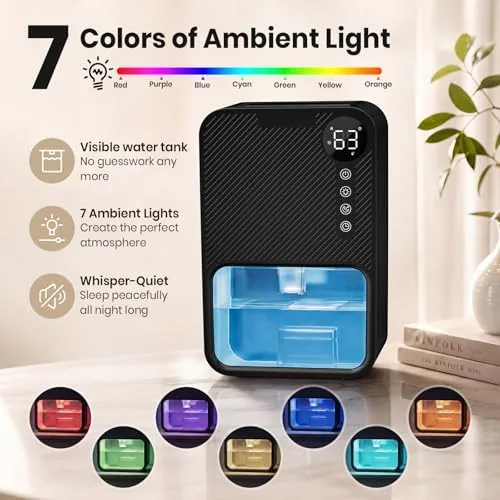 The Dehumidifier,128oz Visible Water Tank 1000 sq.ft Dehumidifier for Home ,  compared in context