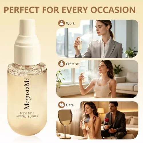 Testing the Coconut Vanilla Body Mist for Women, Light Fragrance Spray, Paraben‑Free over two weeks