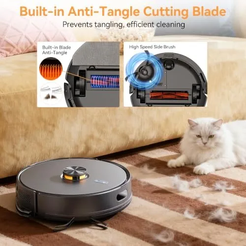 The robot vacuum docking into its base station after finishing a cleaning run