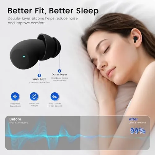 Another view of the ANC Sleep Earbuds for Side Sleepers, Mini Invisible Noise Cancelling