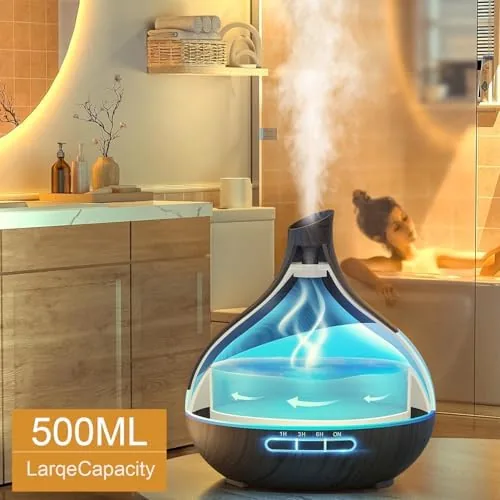The HJTHJT 500ML Essential Oil Diffuser for Home: 14 Color LED in real use