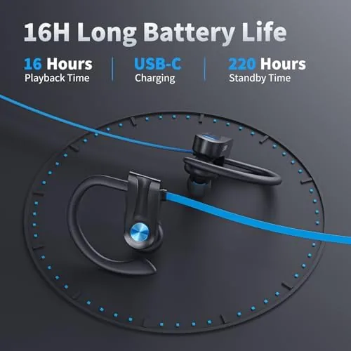Another view of the JOYWISE Wireless Headphones Bluetooth 5.3 Headphones with 16 Hours Playtime