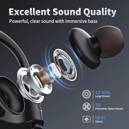 The JOYWISE Bluetooth Headphones, Wireless Earbuds Bluetooth 5.3 Headphones with 16Hrs in real use