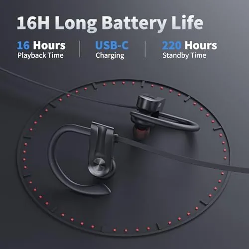 Another view of the JOYWISE Bluetooth Headphones, Wireless Earbuds Bluetooth 5.3 Headphones with 16Hrs