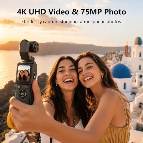 Close look at the REEDTOCK 4K Pocket Vlogging Camera with AI Face Tracking WiFi build quality