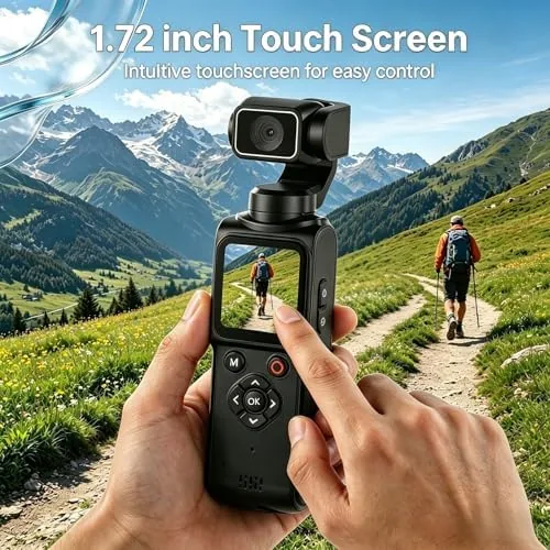 Detail shot of the REEDTOCK 4K Pocket Vlogging Camera with AI Face Tracking WiFi features