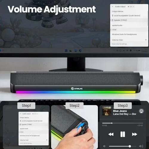 The Tylubio Computer Speakers for Desktop, HiFi Stereo PC Soundbar with compared in context