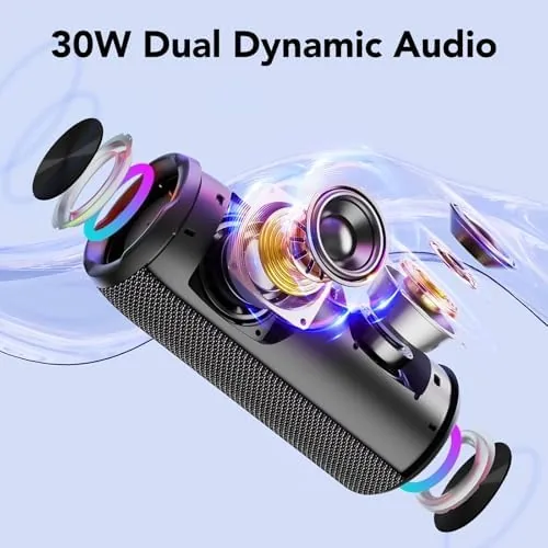 Close look at the Portable Bluetooth Speaker, Bluetooth 5.4 Speaker, 30W Dual Speaker, 2.0 build quality