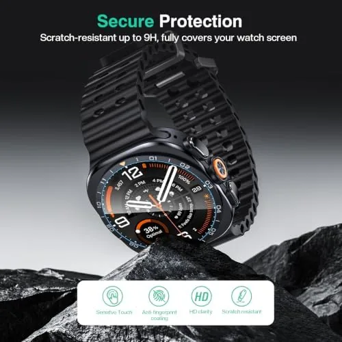 The Tensea 3Pack Screen Protector for Samsung Galaxy Watch Ultra 2 in real use
