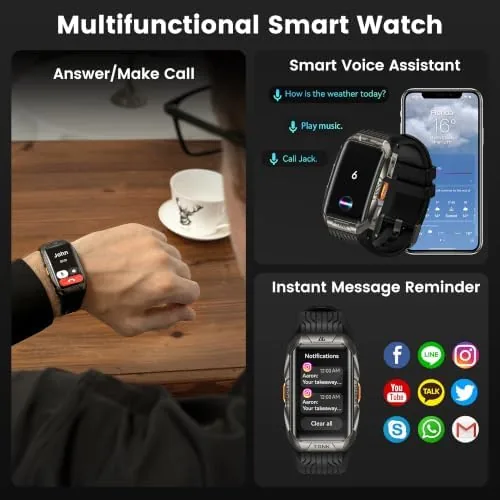 The AMAZTIM Smart Watch with GPS, Rugged Outdoor Fitness Watch, 3D compared in context