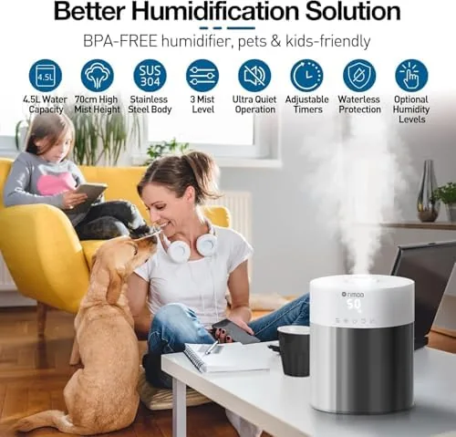 Close look at the Stainless Steel Humidifier, 4.5L Easy to Clean Humidifier with 304 build quality
