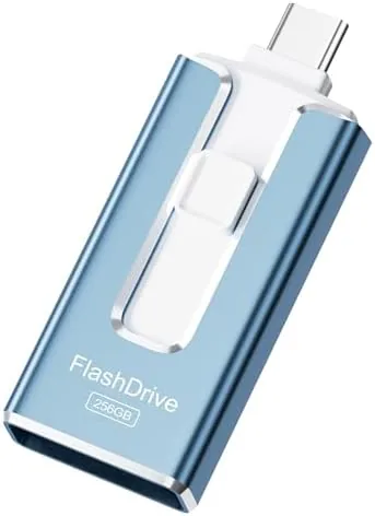 Overview of the MFi Certified 256GB Flash Drive for iPhone, 3 in 1