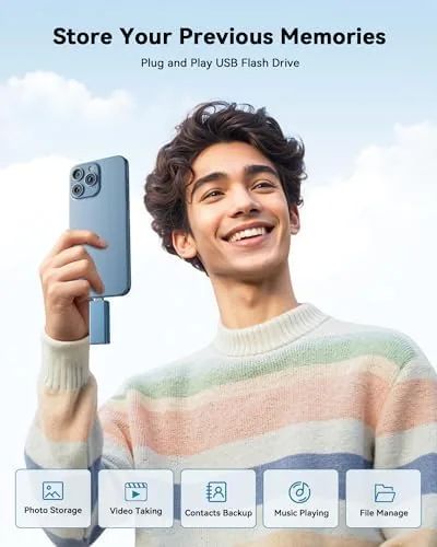 The MFi Certified 256GB Flash Drive for iPhone, 3 in 1 in real use