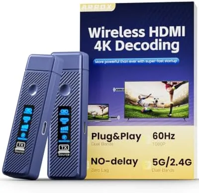 Wireless HDMI Transmitter and Receiver 328FT/100M,4K Decode Plug & Play Portable 5G+2.4G Wireless HDMI Review: Tested and Rated