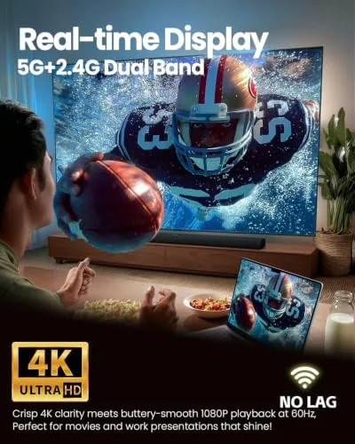 Close look at the Wireless HDMI Transmitter and Receiver 328FT/100M,4K Decode Plug & Play build quality