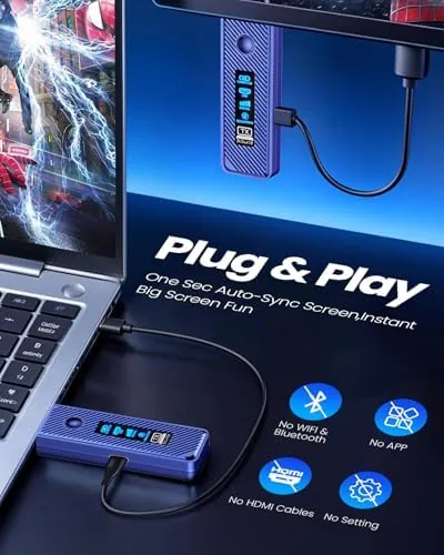 Detail shot of the Wireless HDMI Transmitter and Receiver 328FT/100M,4K Decode Plug & Play features