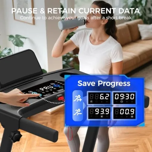 walking at a brisk pace on the compact treadmill