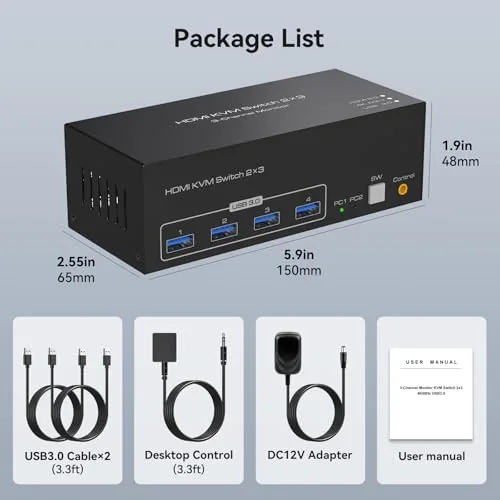 Testing the HDMI KVM Switch 3 Monitors 2 Computers 4K@60Hz KVM Switches over two weeks