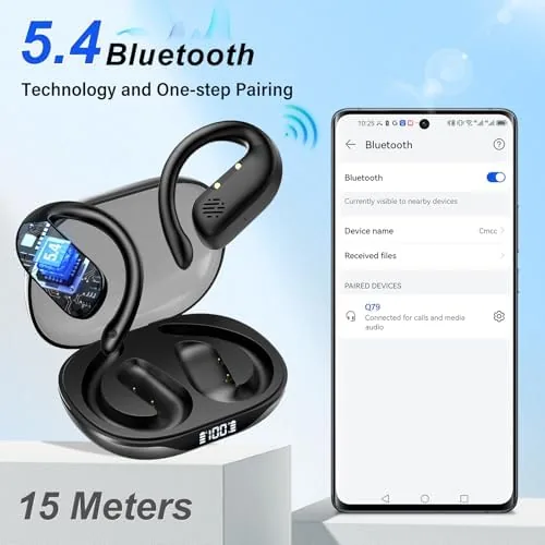 Another view of the Open Ear Earbuds, Spatial Audio Wireless Earbuds with Smart Digital