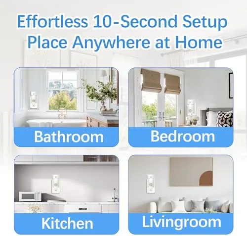 Two of the purifiers mounted in outlets in different rooms of the home