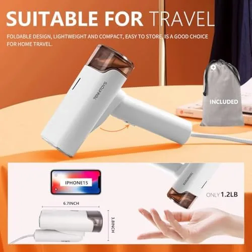 Another view of the 2026 upgraded 1200w Travel Garment Steamer for Clothes only used