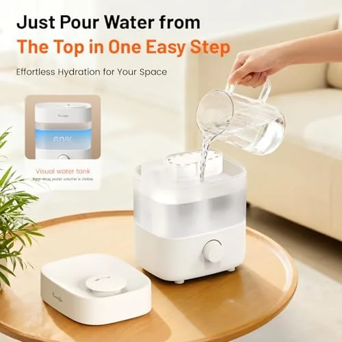 Another view of the Humidifiers for Bedroom, 2L Top Fill Cool Mist Humidifier, 20dB