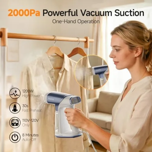 Close look at the FEPPO Iron Vacuum Steamer for Clothes,Handheld Garment Steamer with Suction build quality