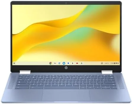 Detail shot of the HP Chromebook x360 14" 2-in-1 Touch Laptop, Intel N100 (Up features