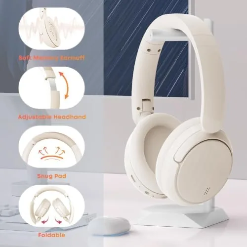 Another view of the Bluetooth Headphones with Active Noise Cancelling (ANC), Wireless Over Ear
