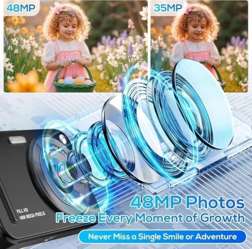 Close look at the Digital Camera for Kids, 48MP FHD 1080P Point and Shoot build quality