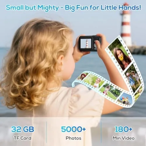 Another view of the Digital Camera for Kids, 48MP FHD 1080P Point and Shoot