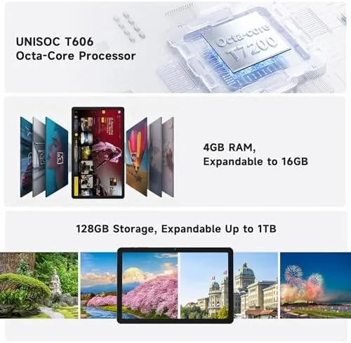 The AOC 10 Inch Tablet Android 16, 120Hz IPS High Brightness compared in context