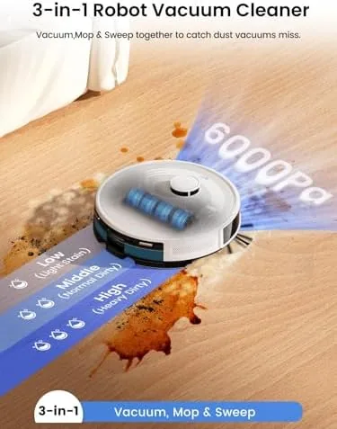 The M2 Plus mopping a hardwood floor with the mop plate attached