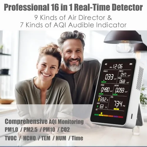 Close look at the 16-in-1 Indoor Air Quality Monitor, High-Precision Multi-Parameter Smart Air Quality build quality