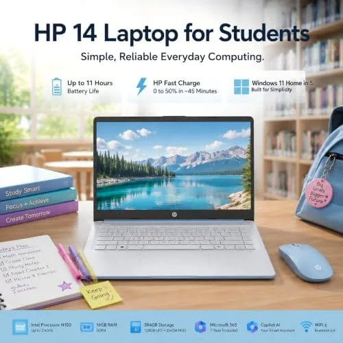Close look at the HP 14 Laptop for Students and Home Use, Intel Processor build quality