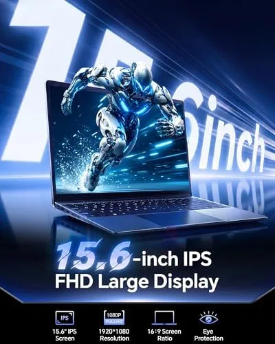 Detail shot of the 15.6'' AI Laptop with Office 365 12GB RAM 256GB SSD features