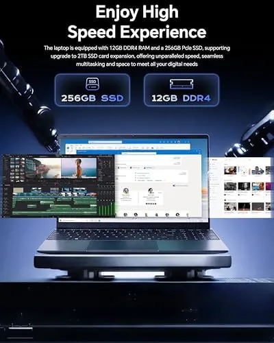 The 15.6'' AI Laptop with Office 365 12GB RAM 256GB SSD in real use